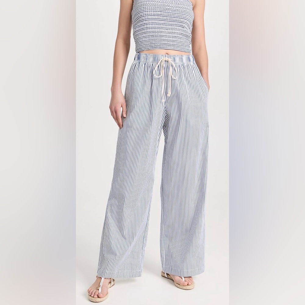DONNI. Blue Stripe Pop Pant in XL NWT